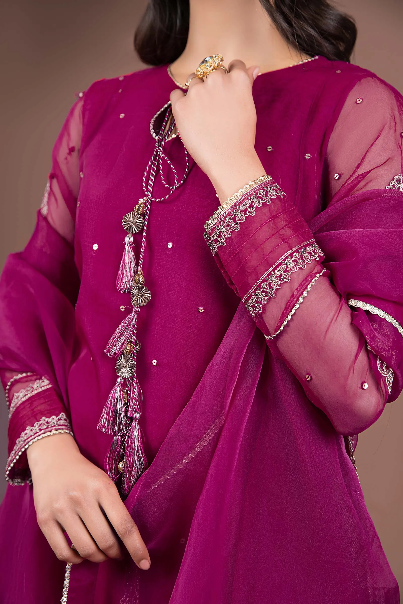 2 Pc Embroidered Organza Suit | MB-F24-517