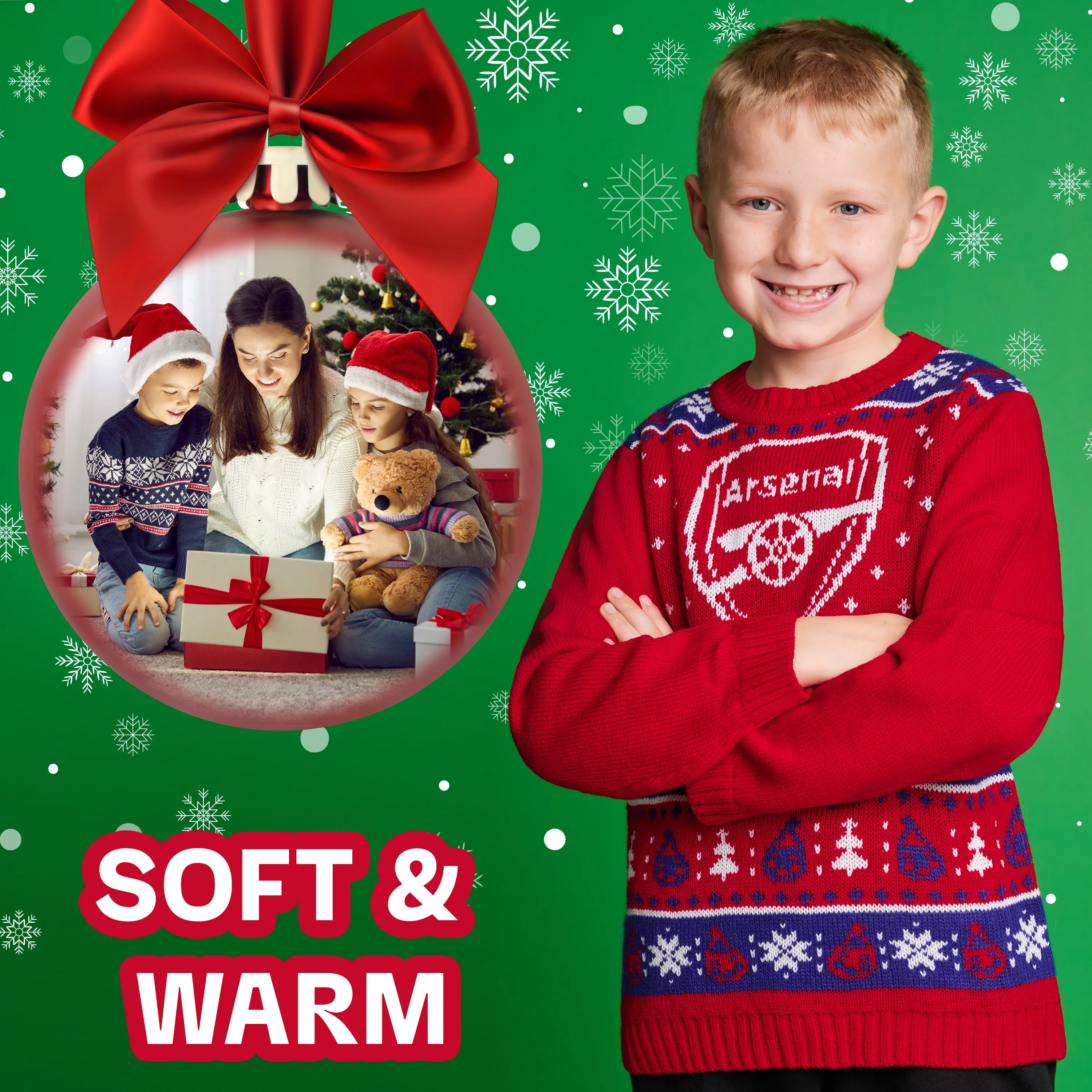 Arsenal F.C. Christmas Jumper Kids & Teenagers