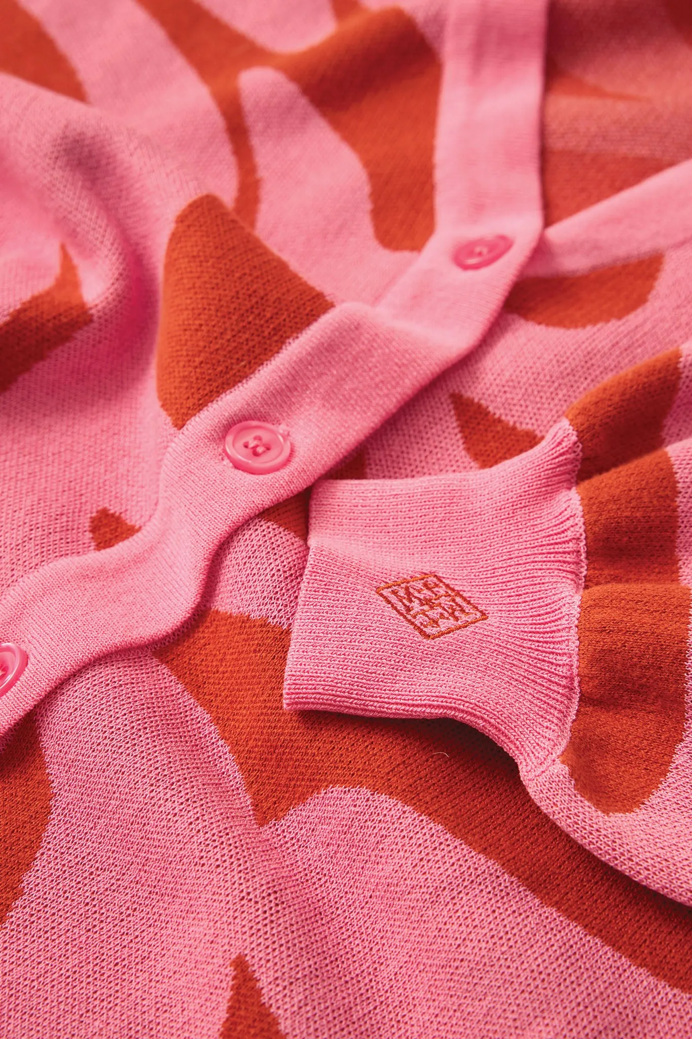 BRAZEN Oversized Cardigan in Fiery Pink