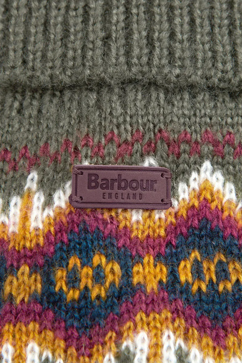 CASE FAIR ISLE DOG JUMPER OLIVE