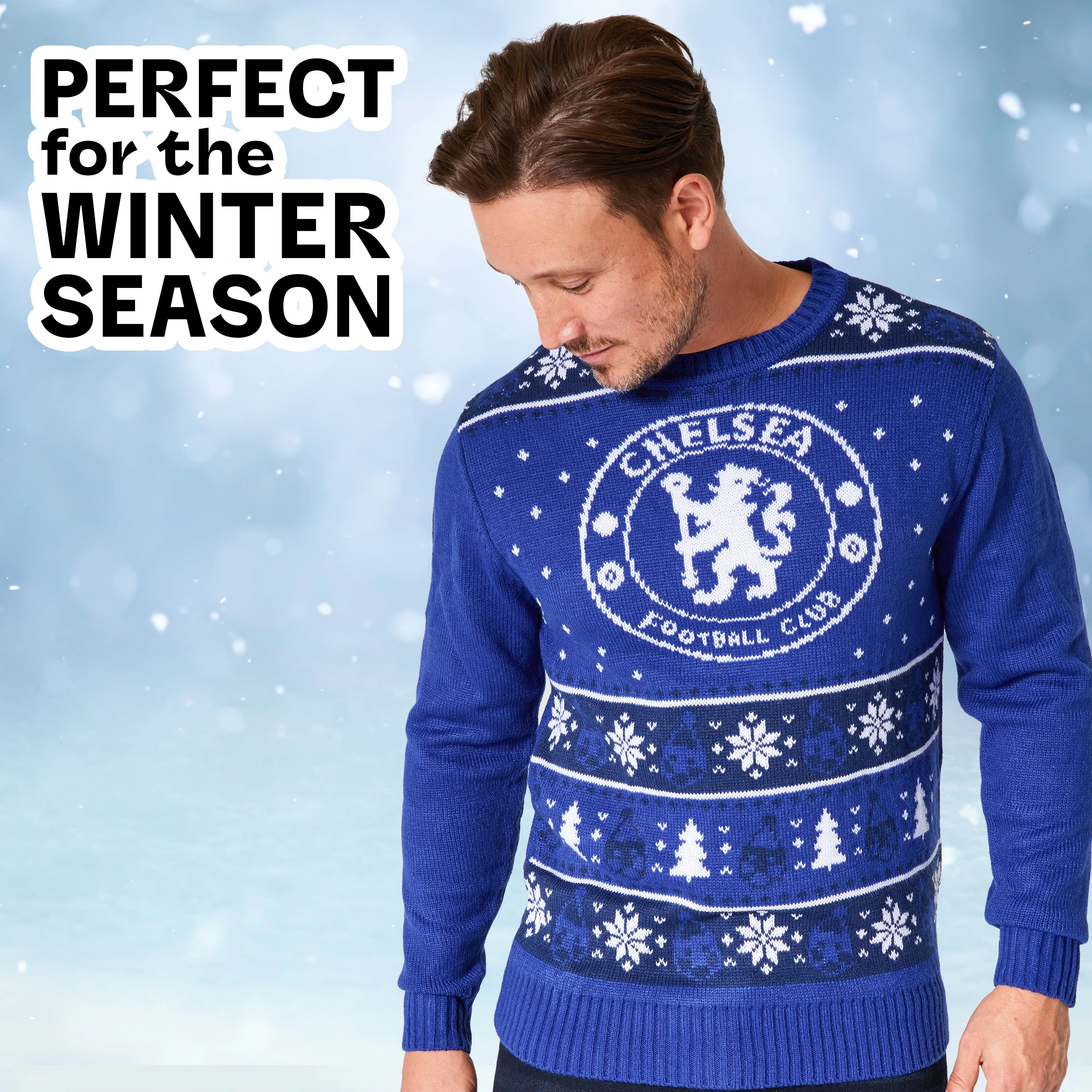 Chelsea FC Christmas Jumpers for Men & Teenagers