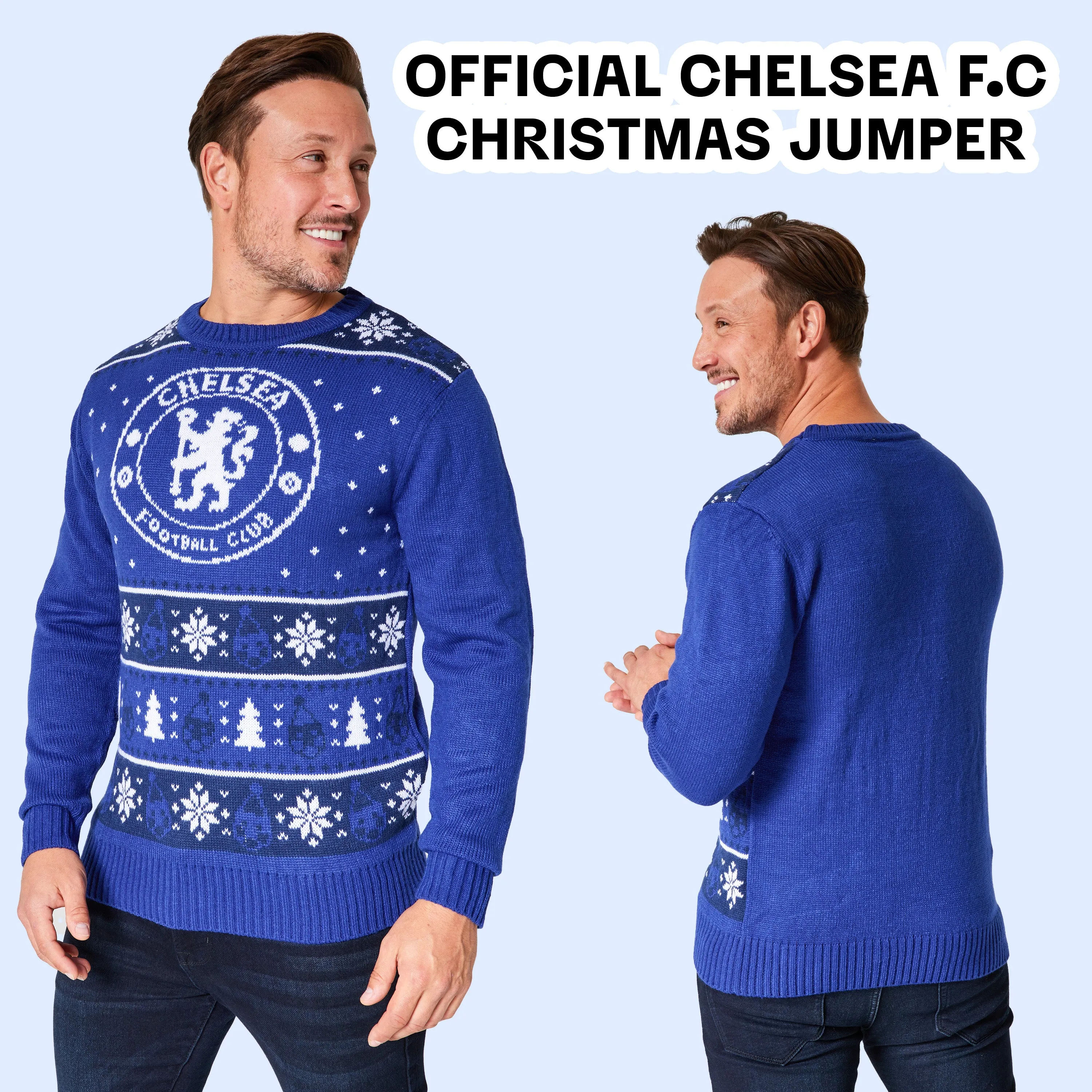 Chelsea FC Christmas Jumpers for Men & Teenagers