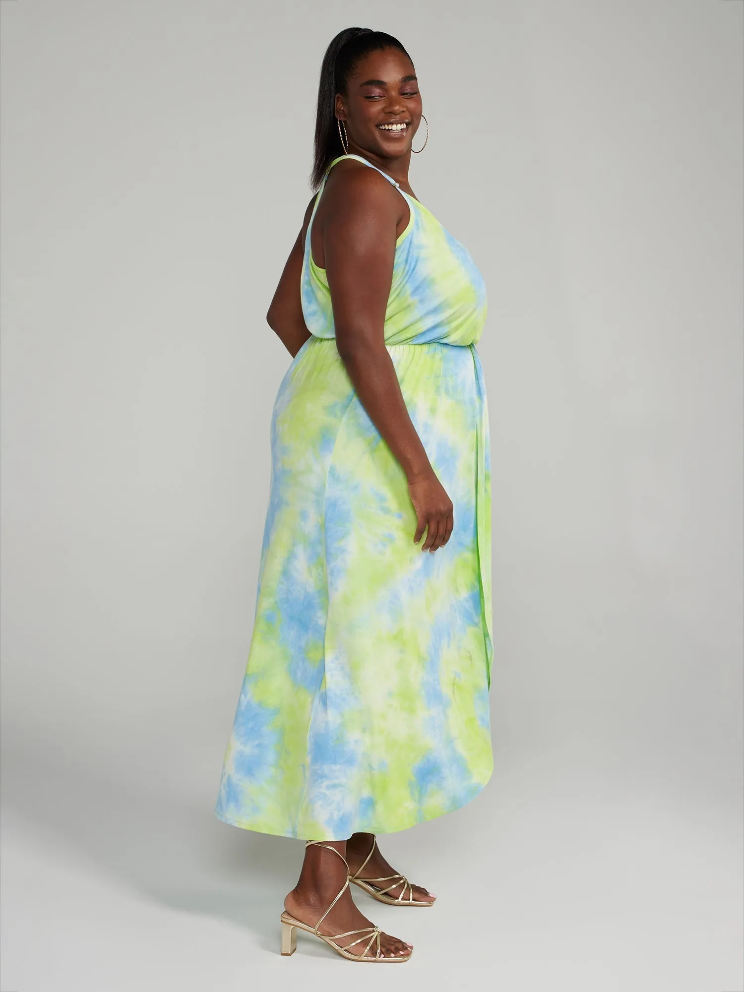 Fashion To Figure - Tie Dye Halter Style Maxi Dress