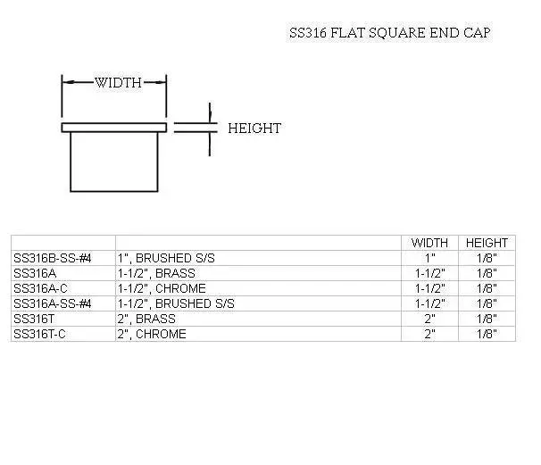 Flat End Cap For 2" Square Tubing
