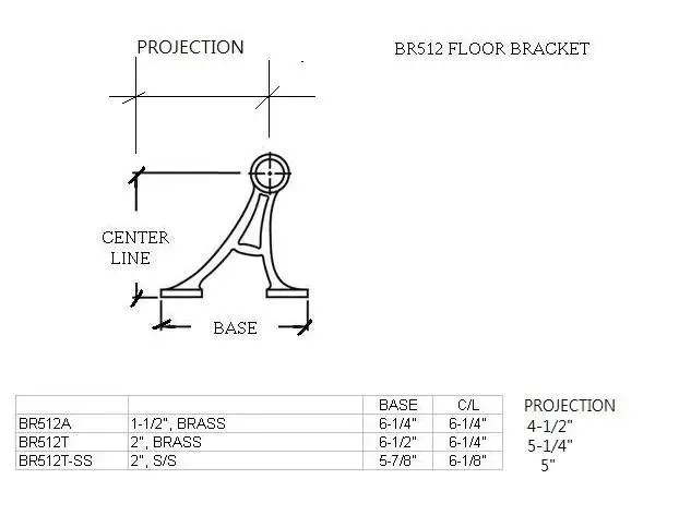 Floor-Mount Bracket for 1-1/2" Tubing