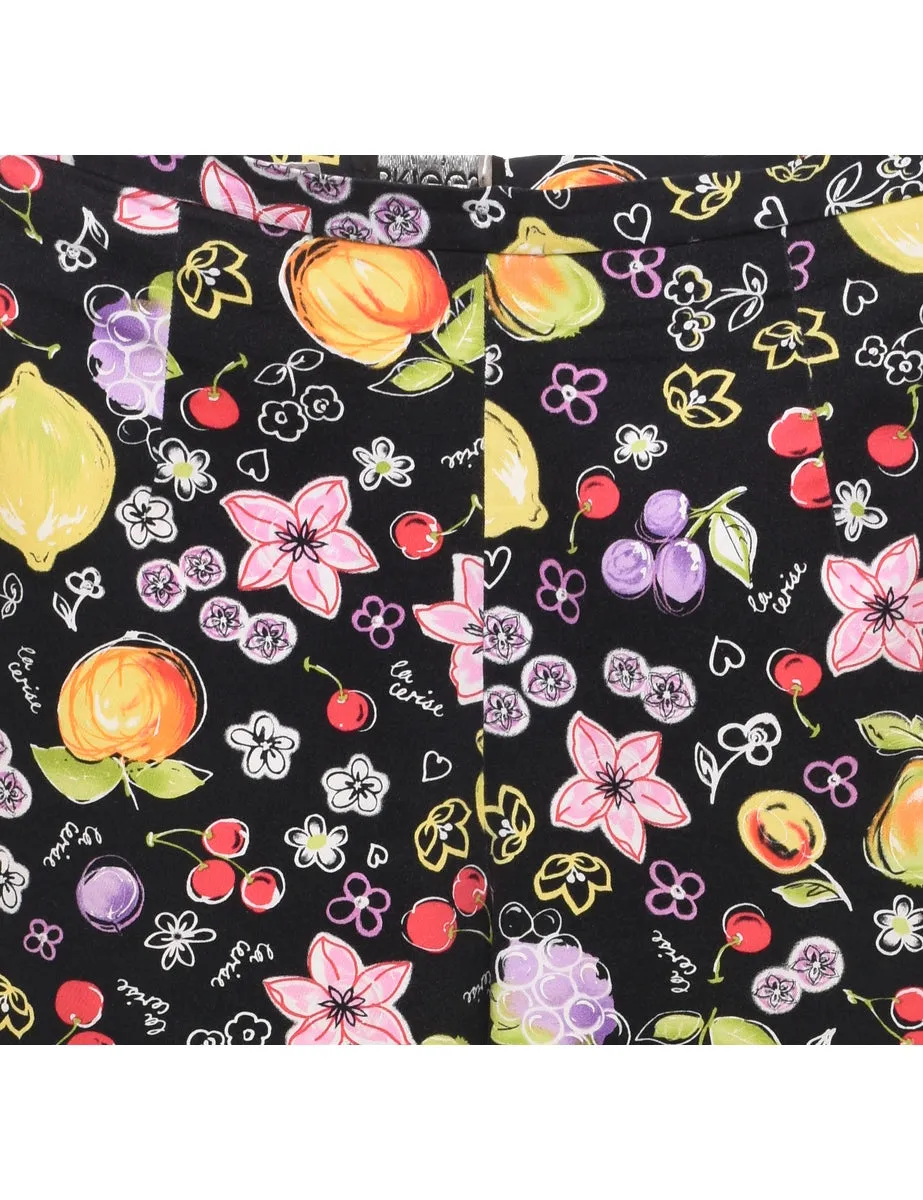 Floral Print Cropped Trousers - W32 L19