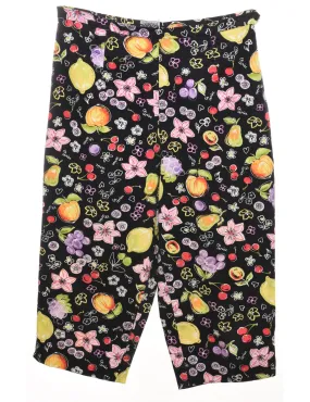 Floral Print Cropped Trousers - W32 L19