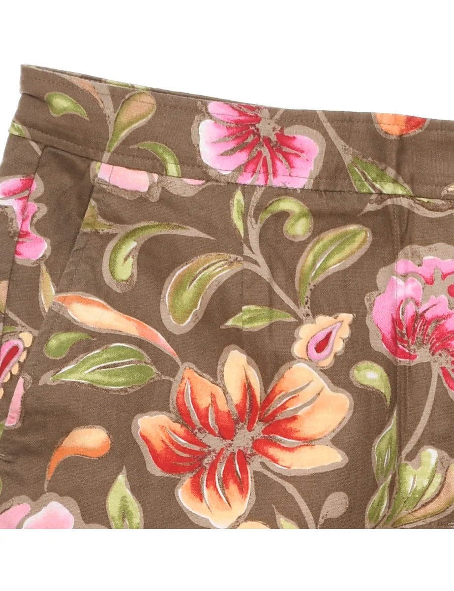 Floral Print Trousers - W34 L26