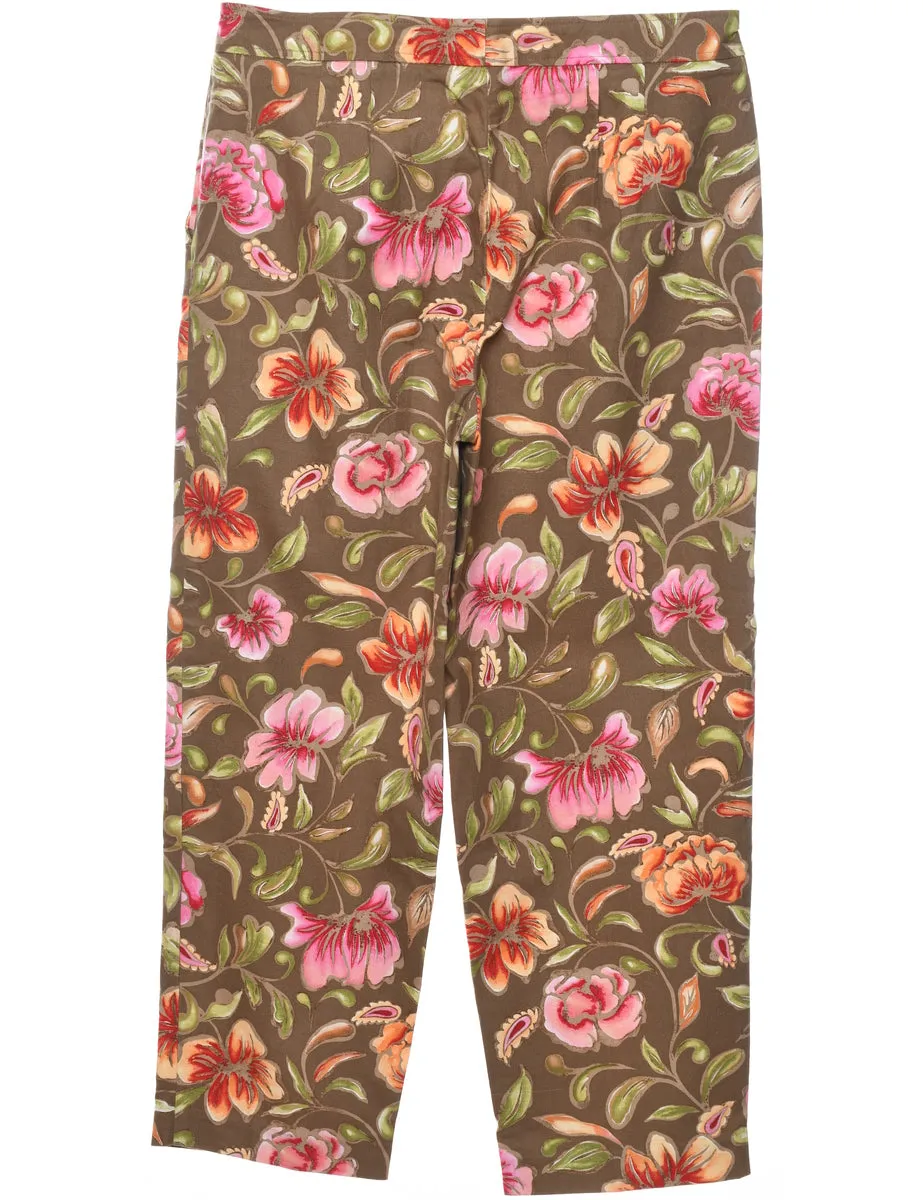 Floral Print Trousers - W34 L26