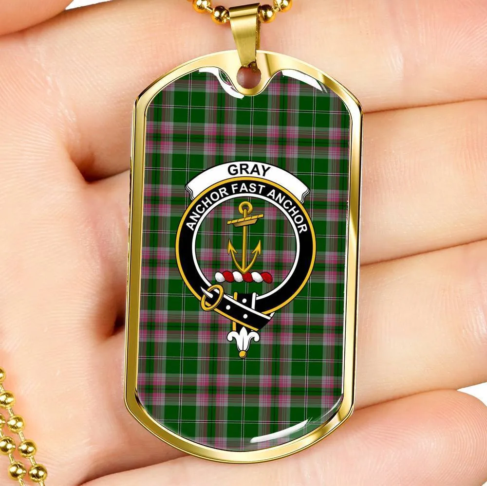 Gray Hunting Tartan Dog Tag