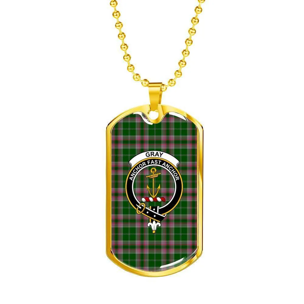 Gray Hunting Tartan Dog Tag