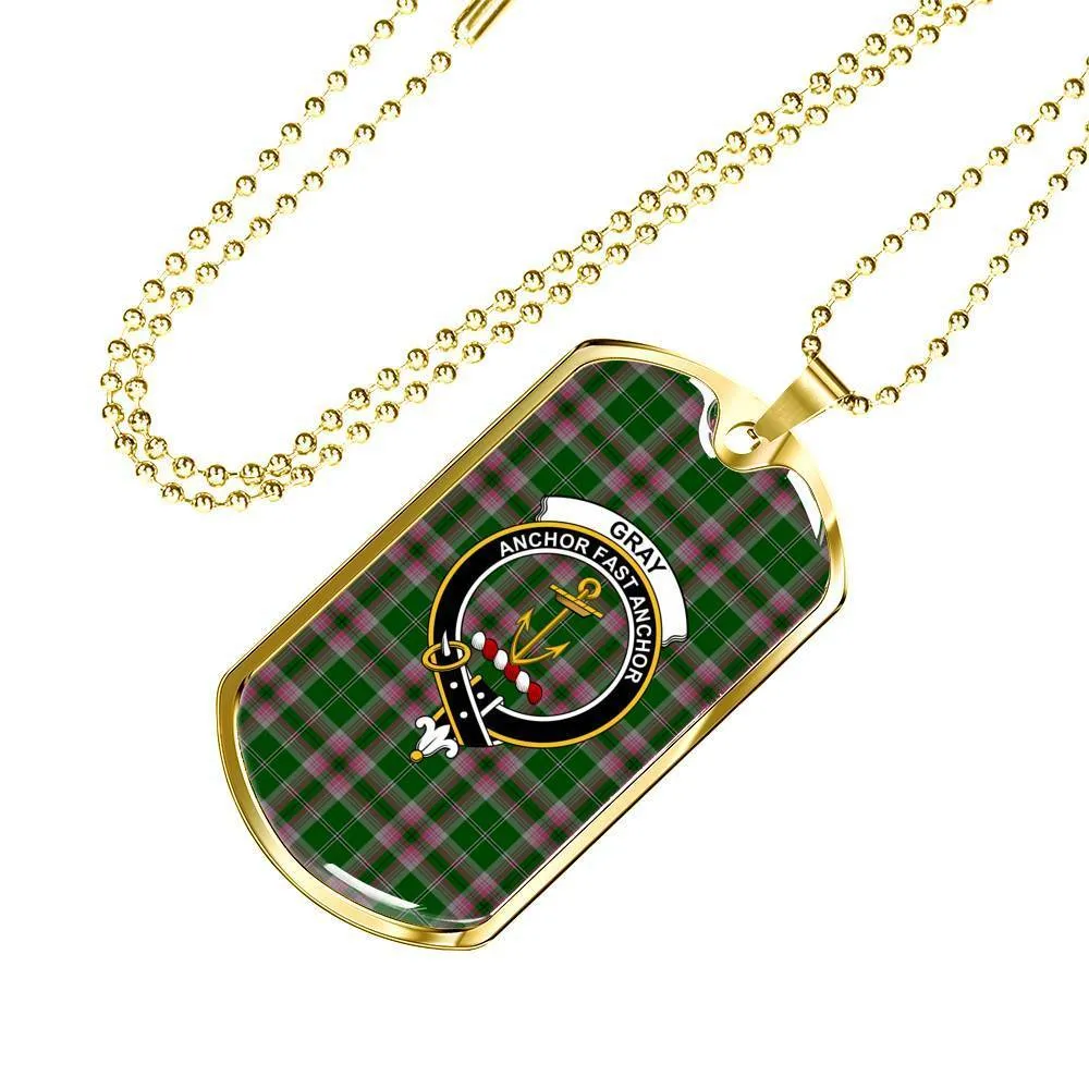 Gray Hunting Tartan Dog Tag