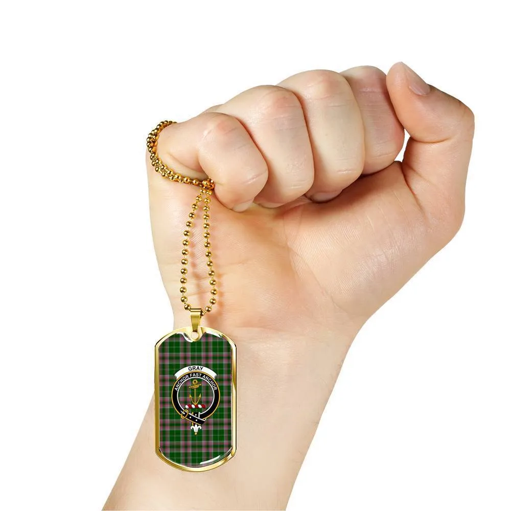 Gray Hunting Tartan Dog Tag