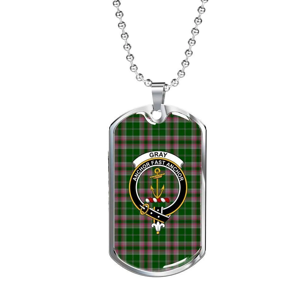 Gray Hunting Tartan Dog Tag