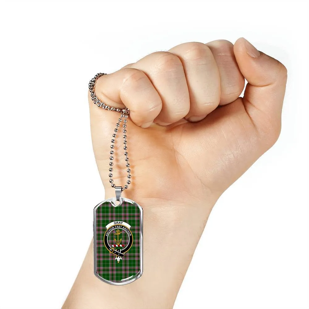Gray Hunting Tartan Dog Tag