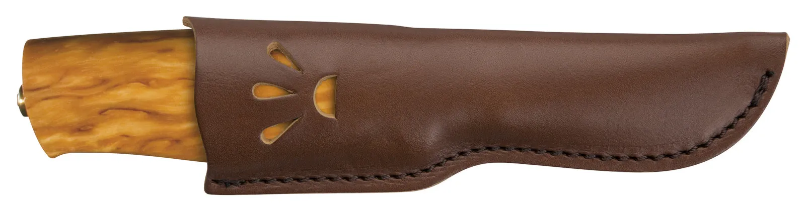 Helle Folkenkniven 80cm SS Utillity Knife (Curly Birch Handle & Leather Sheath))