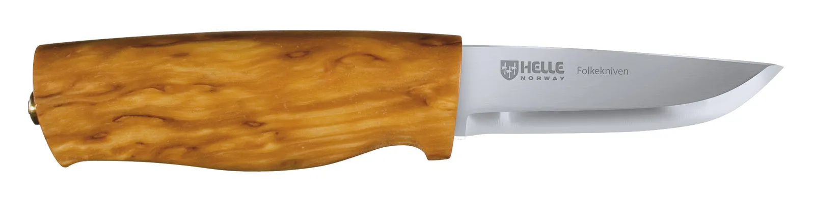Helle Folkenkniven 80cm SS Utillity Knife (Curly Birch Handle & Leather Sheath))