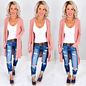 Keep Your Secrets Cardigan - Rose