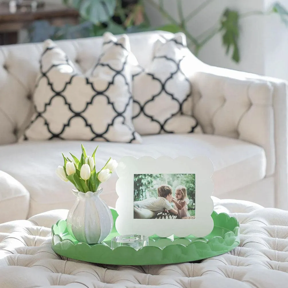 Large Round Scallop Tray | Leaf Green