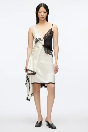 Liquid Satin Twist Slip Dress