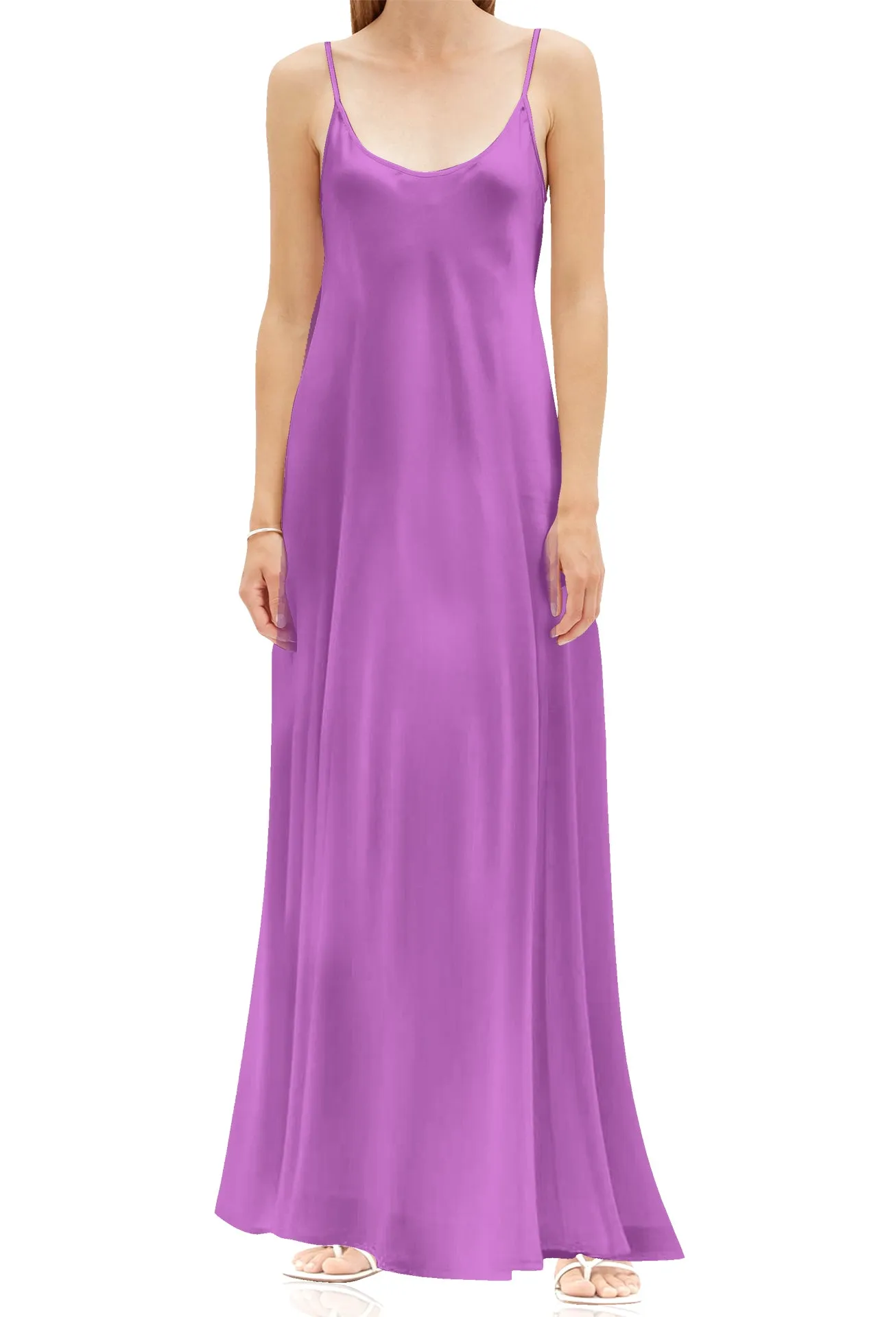 Long Purple Slip Dress