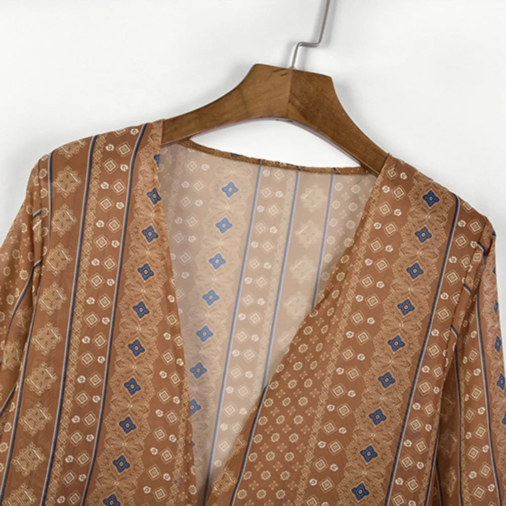 Long Tan Kimono Cardigan