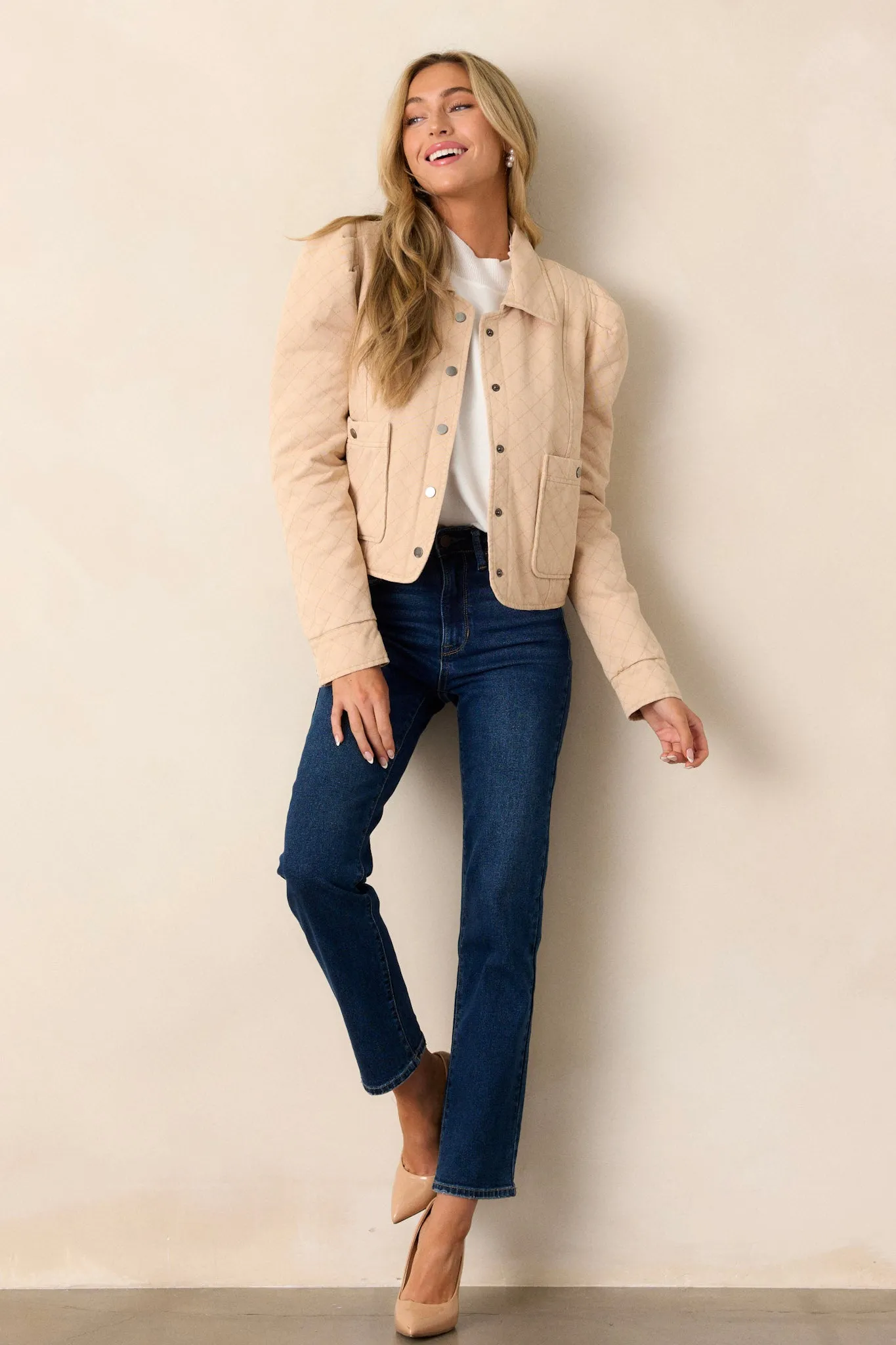 Majestic Motion Cotton Taupe Quilted Jacket