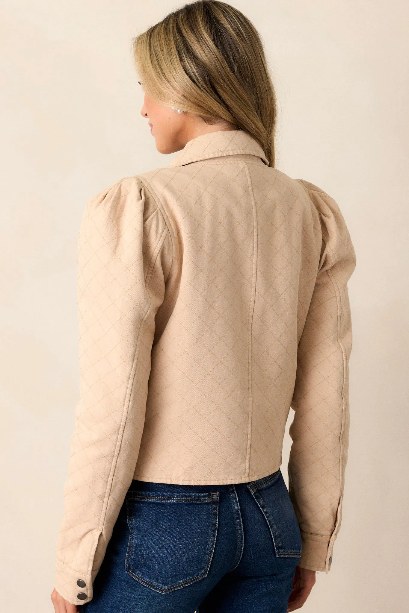 Majestic Motion Cotton Taupe Quilted Jacket