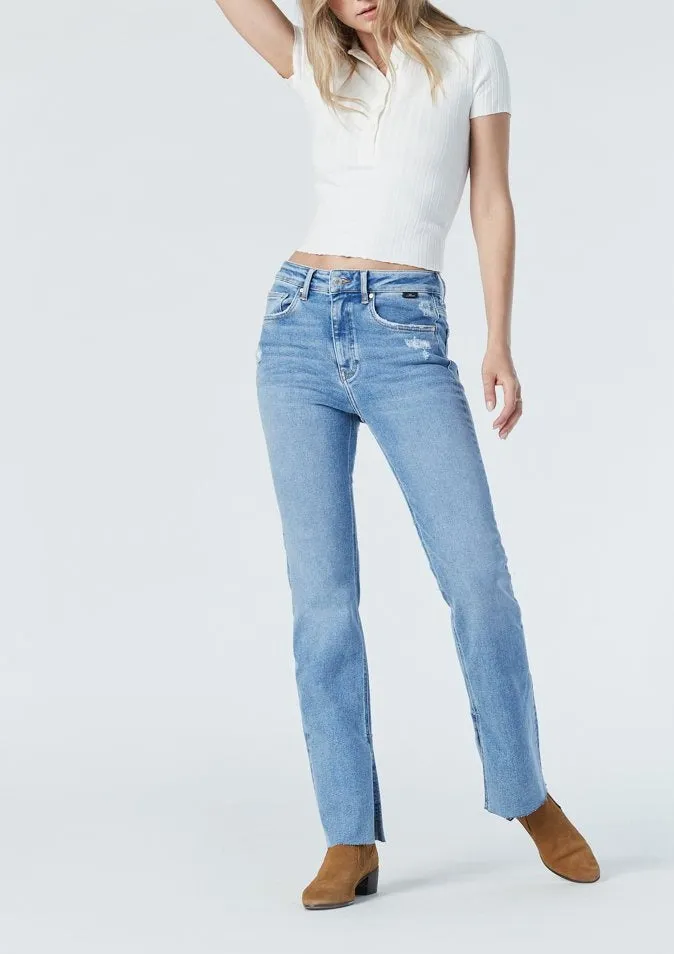 Maria Slit Mid Rise | Shaded Denim