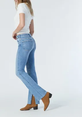 Maria Slit Mid Rise | Shaded Denim