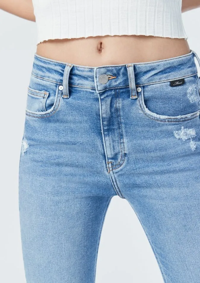Maria Slit Mid Rise | Shaded Denim