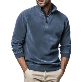 Men's Cozy Fleece Knitted Jumper with Zipper Closure | Ideal for Autumn/Winter