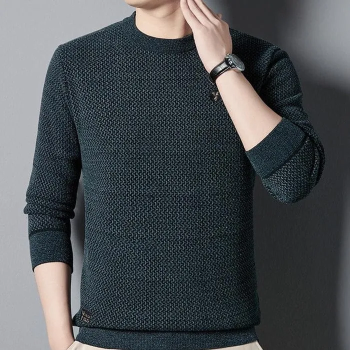 Men's Soft Knitted Jumper with Fleece Lining for Extra Warmth | Ideal for Autumn/Winter