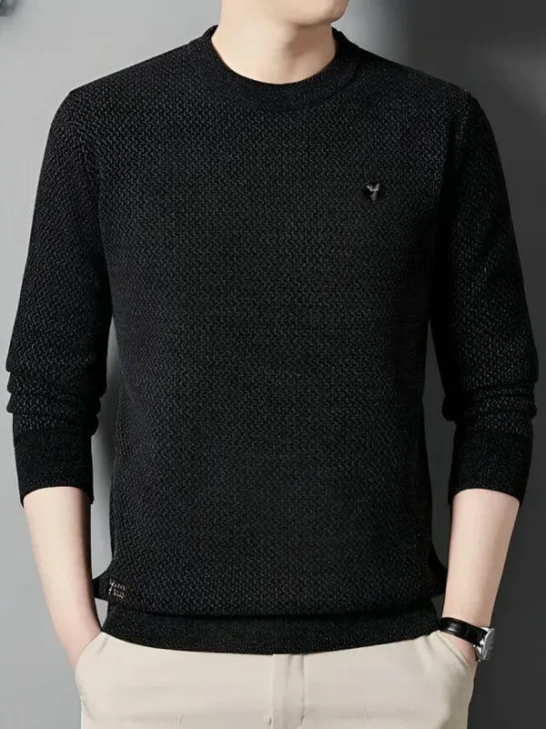 Men's Soft Knitted Jumper with Fleece Lining for Extra Warmth | Ideal for Autumn/Winter