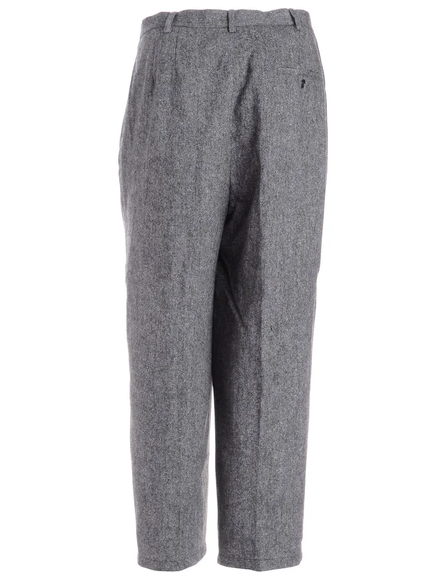 Reclaimed Grey Cropped Tapered Trousers