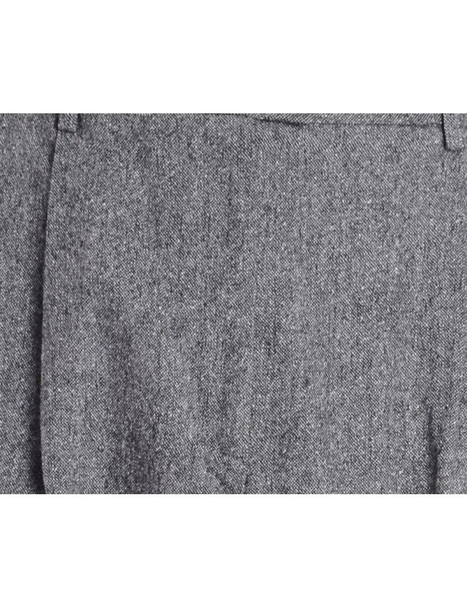 Reclaimed Grey Cropped Tapered Trousers