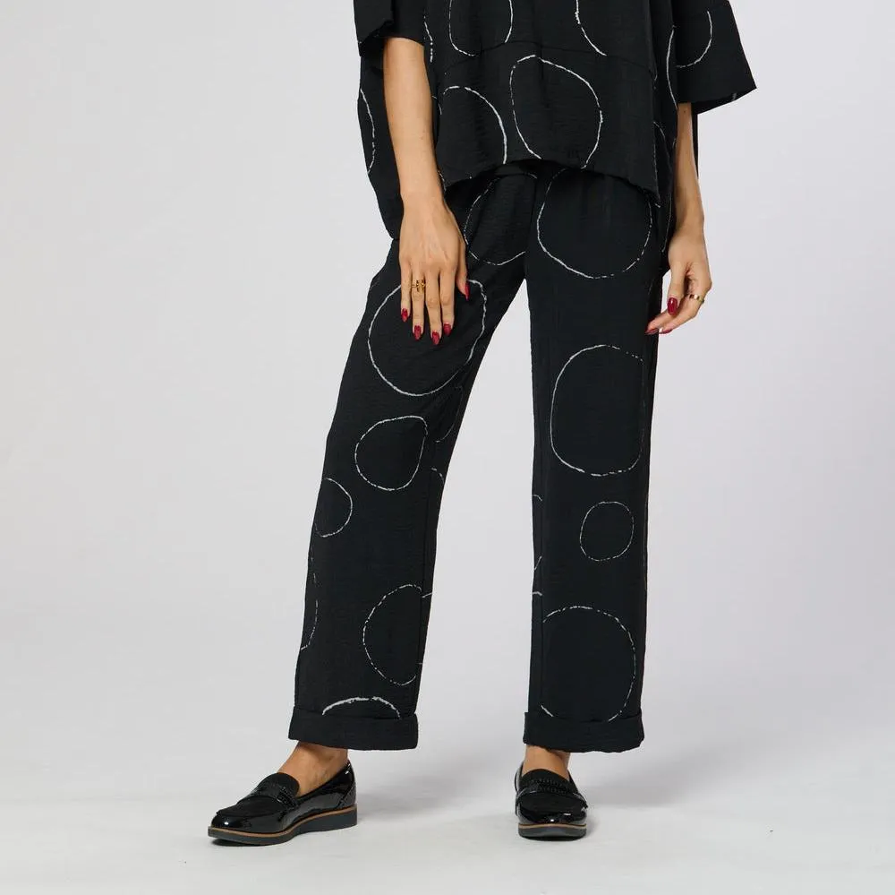 Saloos Black Circle Print Trousers