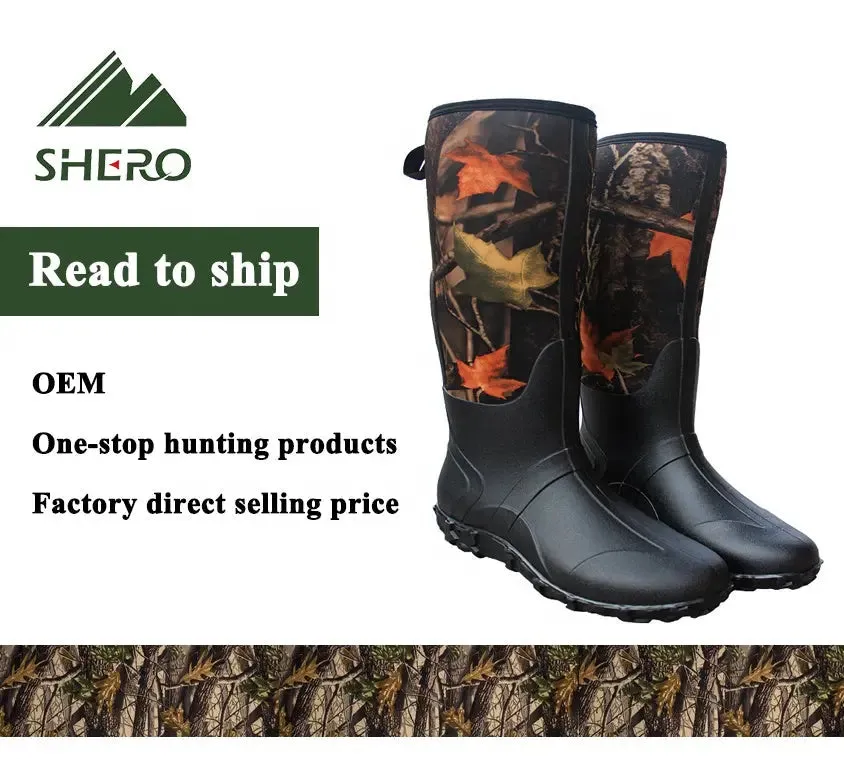 Shero Hunting Boots High Quality Custom Rubber Camo Neoprene Hunting Snake Boots