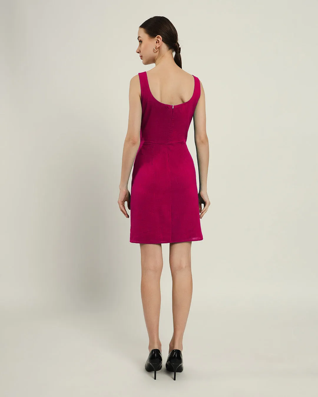 The Cannes Berry Cotton Dress
