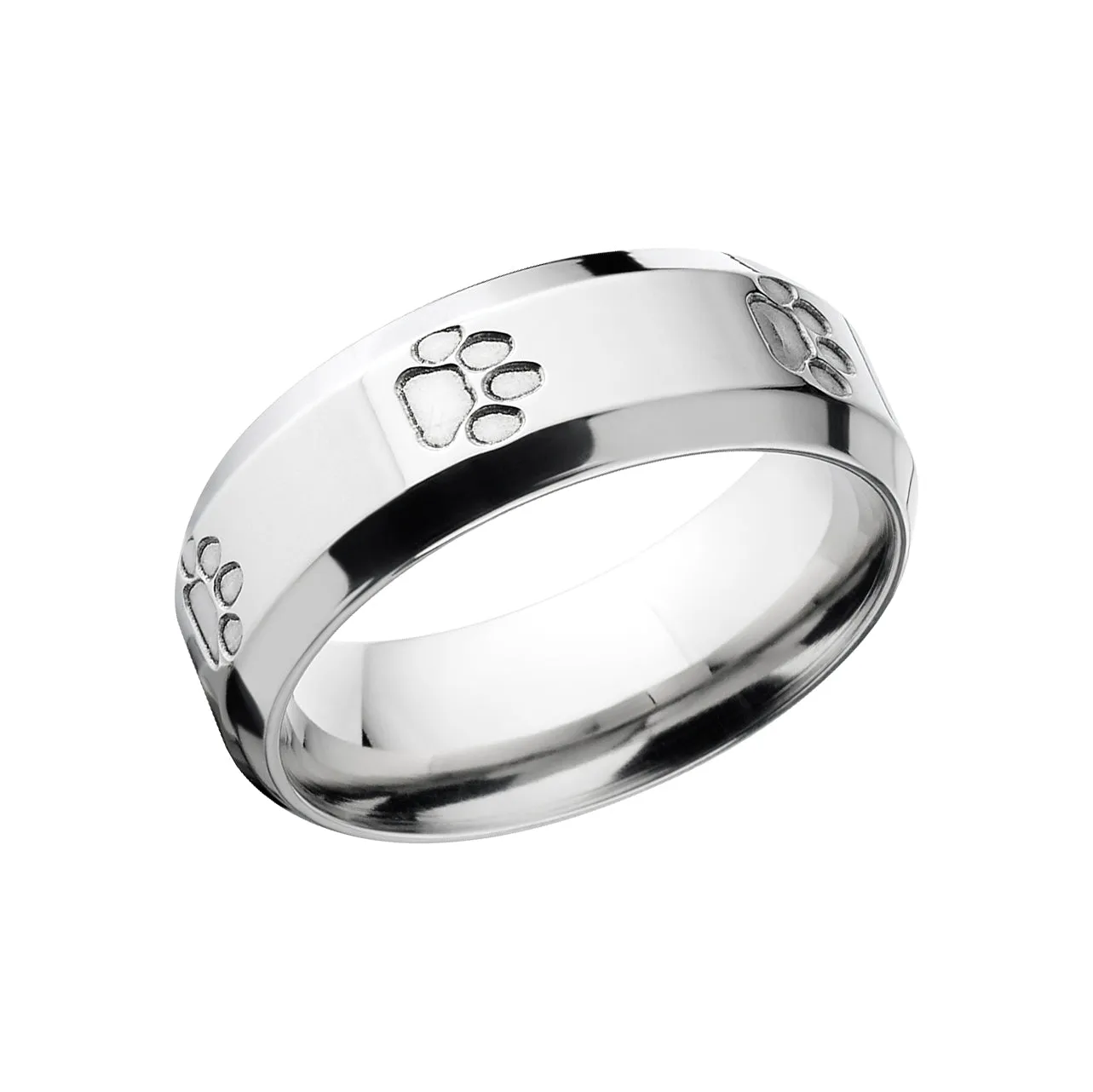 Titanium Ring, Bobcat Track, Hunting Tracks, Animal Track Rings