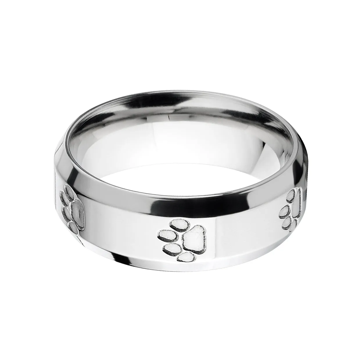 Titanium Ring, Bobcat Track, Hunting Tracks, Animal Track Rings