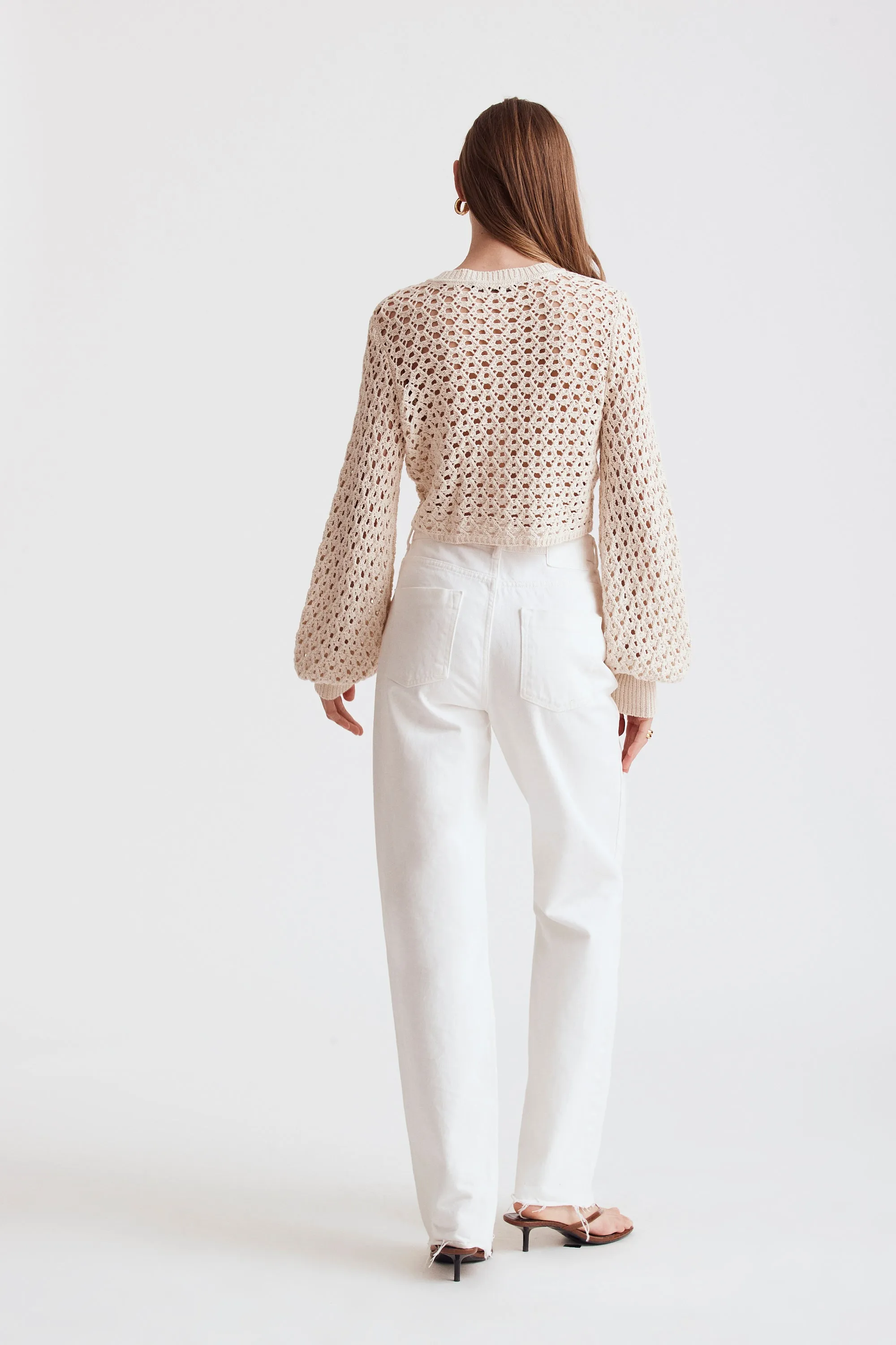 Tori Crochet Blouson Cardigan