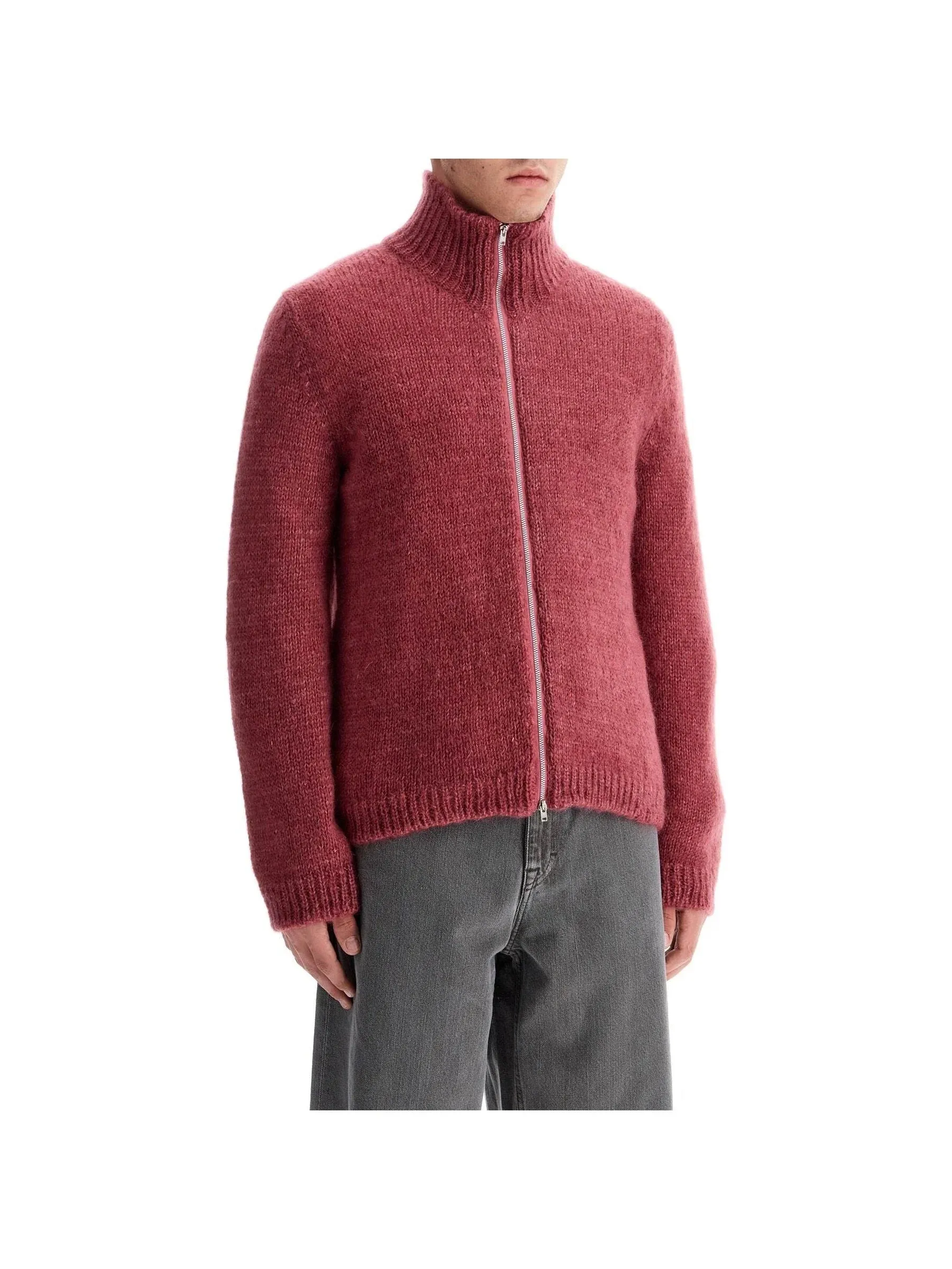 Turtleneck Mohair Cardigan