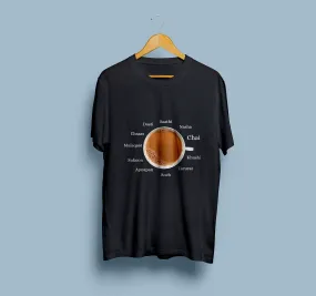 Unisex Round Neck Half Sleeve Chai Printed T-Shirt | Comfortable & Stylish for Tea Enthusiasts