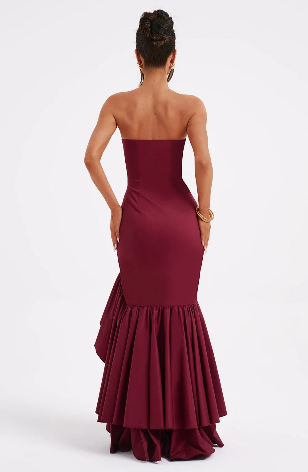 Xyrelle - Sleeveless Slit Ruffle Maxi Dress